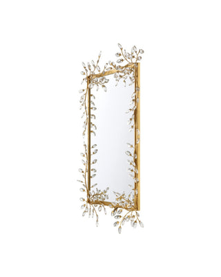 Forget-Me-Not Mirror in Clear/Chinois Gold Leaf