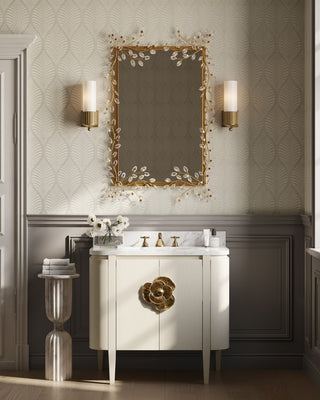 Forget-Me-Not Mirror in Clear/Chinois Gold Leaf