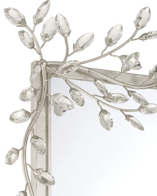 Forget-Me-Not Mirror in Clear/Silver Leaf
