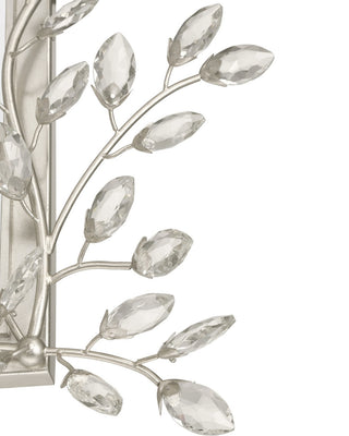 Forget-Me-Not Mirror in Clear/Silver Leaf