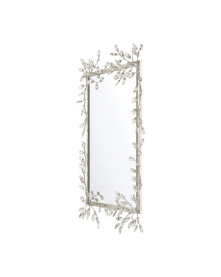 Forget-Me-Not Mirror in Clear/Silver Leaf