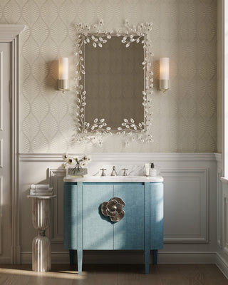 Forget-Me-Not Mirror in Clear/Silver Leaf