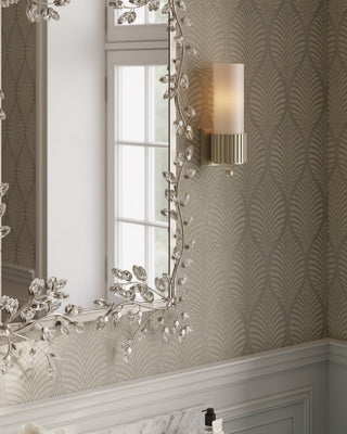 Forget-Me-Not Mirror in Clear/Silver Leaf