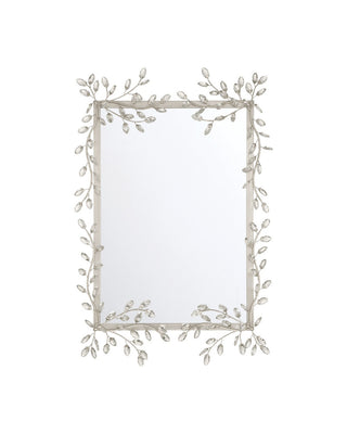 Currey and Company - 1000-0162 - Mirror - Forget-Me-Not - Clear/Silver Leaf