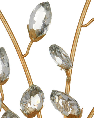Forget-Me-Not Two Light Wall Sconce in Clear/Chinois Gold Leaf