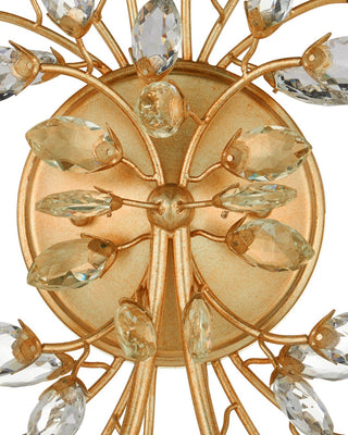 Forget-Me-Not Two Light Wall Sconce in Clear/Chinois Gold Leaf