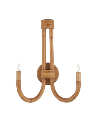 Currey and Company - 5000-0280 - Two Light Wall Sconce - Samsara - Natural/Saddle Tan