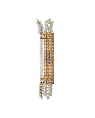 Currey and Company - 5000-0283 - Two Light Wall Sconce - Bradshaw - Frosted/Clear/Brass