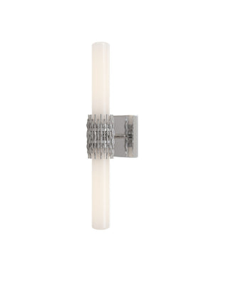Currey and Company - 5800-0070 - Two Light Wall Sconce - Brietta - Opaque White/Polished Nickel