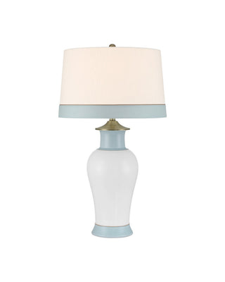 Currey and Company - 6000-1026 - One Light Table Lamp - Kora - White/Light Blue