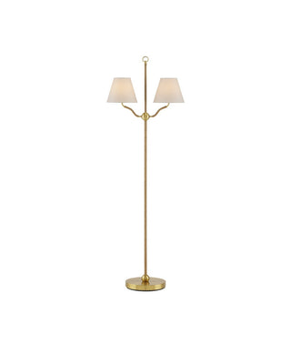 Currey and Company - 8000-0116 - Two Light Floor Lamp - Sirocco - Antique Brass/Natural