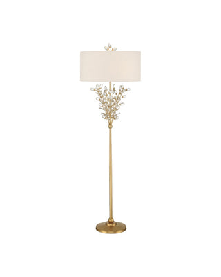 Currey and Company - 8000-0168 - Two Light Floor Lamp - Forget-Me-Not - Clear/Chinois Gold Leaf