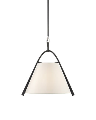 Currey and Company - 9000-0951 - One Light Pendant - Frey - Satin Black/Off-White