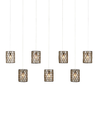 Currey and Company - 9000-1074 - Seven Light Pendant - Regatta - Natural/Cupertino/Silver