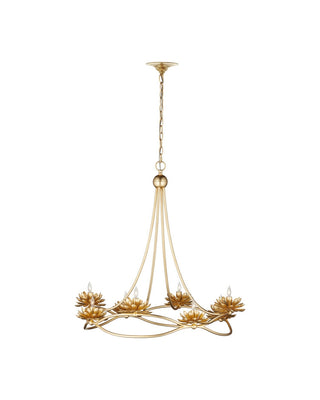 Cyrene Eight Light Chandelier in Gold Leaf