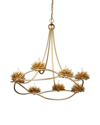 Cyrene Eight Light Chandelier in Gold Leaf