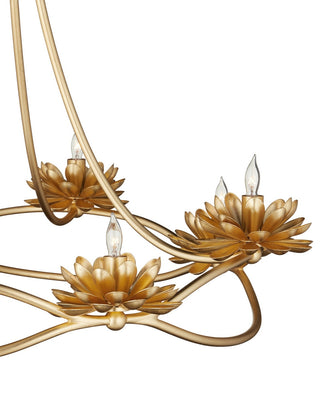Cyrene Eight Light Chandelier in Gold Leaf