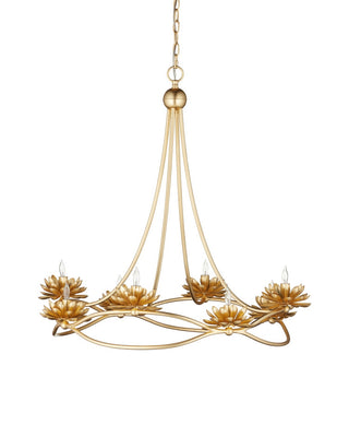 Cyrene Eight Light Chandelier in Gold Leaf