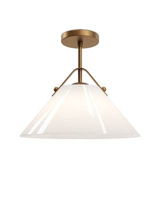 Currey and Company - 9000-1279 - One Light Pendant - Bronwen - Opaque White/Antique Brass