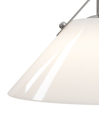 Bronwen One Light Pendant in Opaque White/Polished Nickel