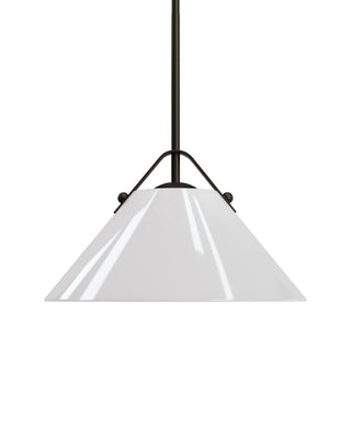 Bronwen One Light Pendant in Opaque White/Oil Rubbed Bronze