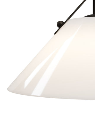 Bronwen One Light Pendant in Opaque White/Oil Rubbed Bronze