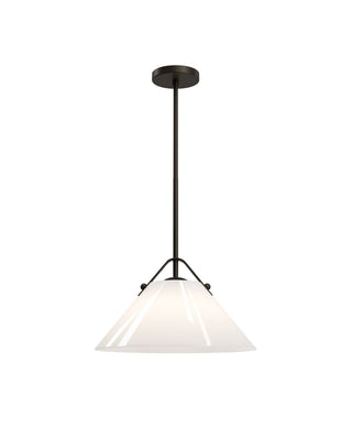 Bronwen One Light Pendant in Opaque White/Oil Rubbed Bronze