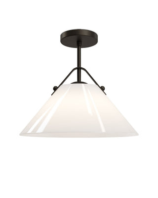 Currey and Company - 9000-1281 - One Light Pendant - Bronwen - Opaque White/Oil Rubbed Bronze