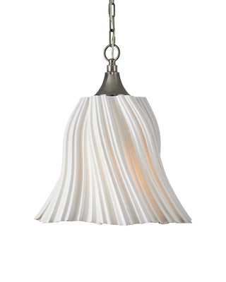 Twirl One Light Pendant in White/Antique Brushed Nickel