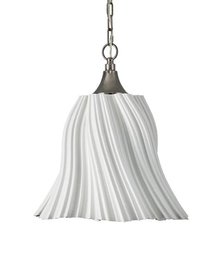 Twirl One Light Pendant in White/Antique Brushed Nickel