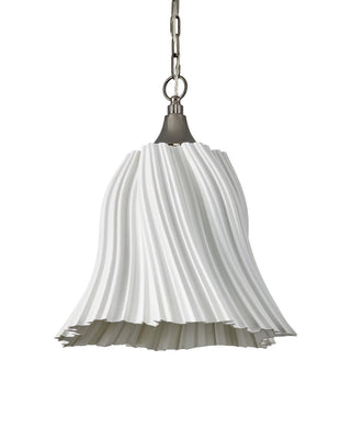 Twirl One Light Pendant in White/Antique Brushed Nickel