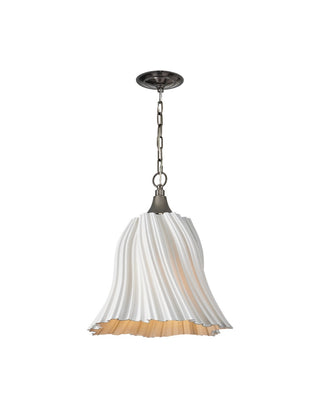 Twirl One Light Pendant in White/Antique Brushed Nickel