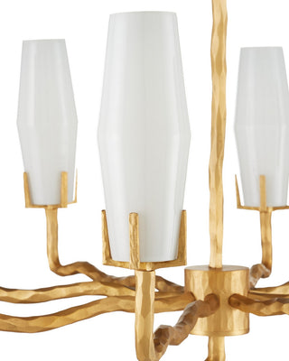 Mathilda Eight Light Chandelier in White/Matte Gold