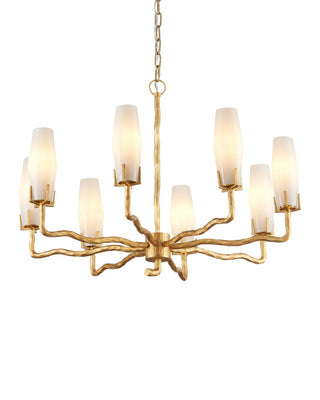 Mathilda Eight Light Chandelier in White/Matte Gold