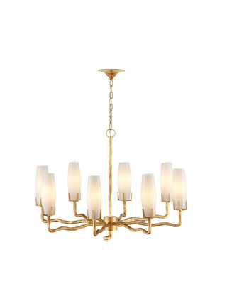 Mathilda Eight Light Chandelier in White/Matte Gold