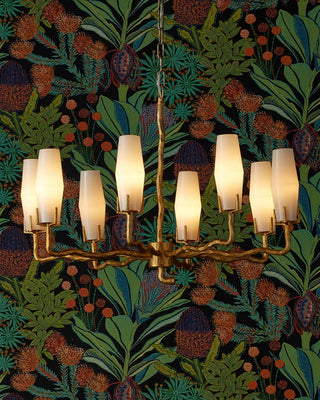 Mathilda Eight Light Chandelier in White/Matte Gold