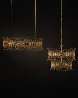 Marquise Eight Light Chandelier in Clear/Luxor Gold
