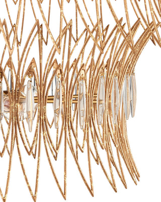 Marquise Nine Light Chandelier in Clear/Luxor Gold