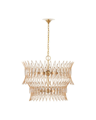 Marquise Nine Light Chandelier in Clear/Luxor Gold