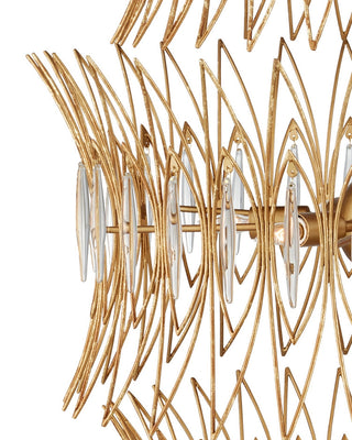 Marquise 18 Light Chandelier in Clear/Luxor Gold
