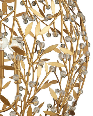 Secret Garden Four Light Chandelier in Clear/Contemporary Gold Leaf/Contemporary Gold