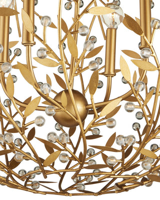 Secret Garden Four Light Chandelier in Clear/Contemporary Gold Leaf/Contemporary Gold