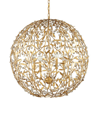Secret Garden Four Light Chandelier in Clear/Contemporary Gold Leaf/Contemporary Gold
