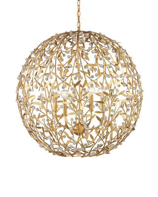 Currey and Company - 9000-1289 - Four Light Chandelier - Secret Garden - Clear/Contemporary Gold Leaf/Contemporary Gold