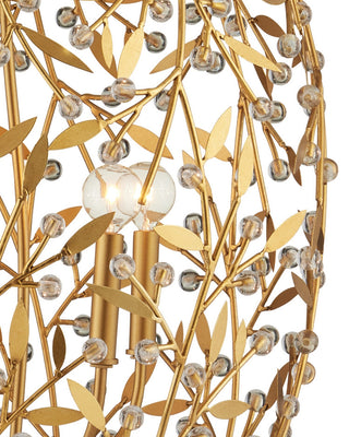 Secret Garden Four Light Chandelier in Clear/Contemporary Gold Leaf/Contemporary Gold
