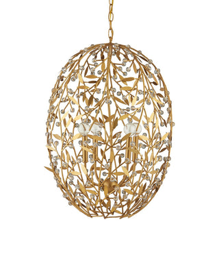 Secret Garden Four Light Chandelier in Clear/Contemporary Gold Leaf/Contemporary Gold