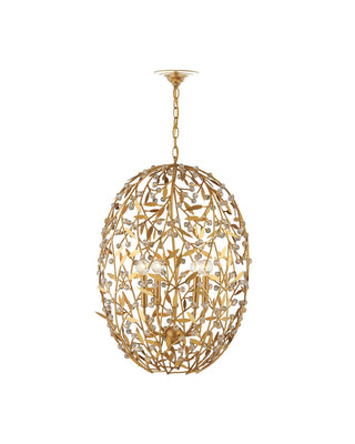 Secret Garden Four Light Chandelier in Clear/Contemporary Gold Leaf/Contemporary Gold