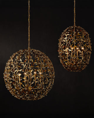 Secret Garden Four Light Chandelier in Clear/Contemporary Gold Leaf/Contemporary Gold