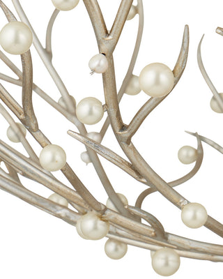 Shinju Six Light Chandelier in Natural/Contemporary Silver Leaf