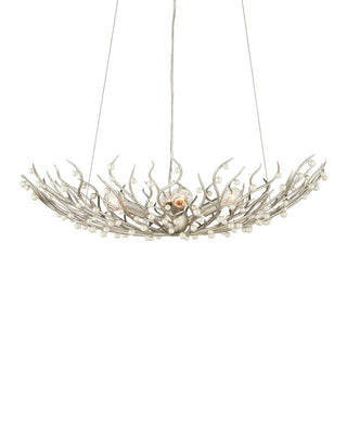 Shinju Four Light Chandelier in Natural/Contemporary Silver Leaf
